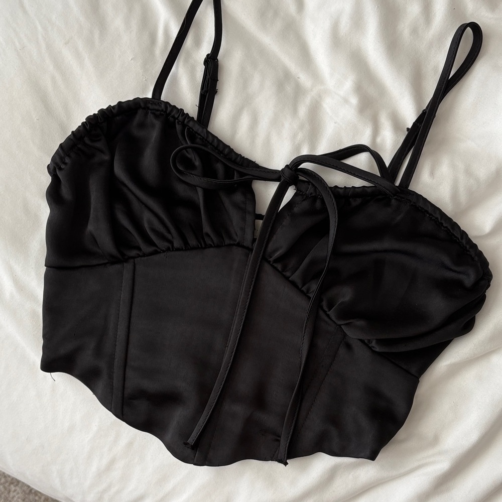 Elegant Black Women's Satin Tank Top